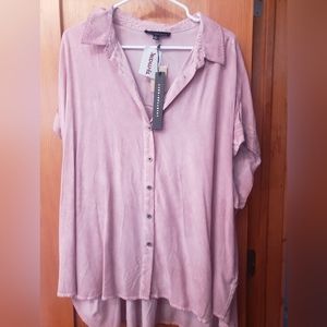 Blue, Pink Button Down Shirt